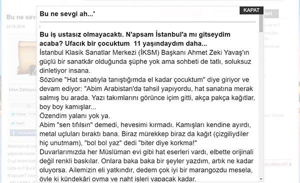 Türkiye Gazetesi'nde Sanat Sohbeti